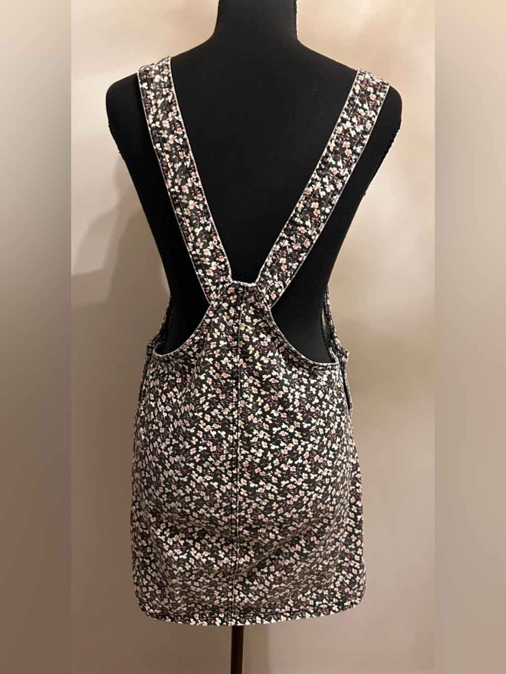 Xhilaration Overall Corduroy Floral Romper Skirt -Small - Picture 3 of 5